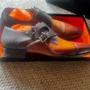 Elegant Two-Tone Leather Men's Shoes